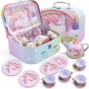 Unicorn Pretend Play Tin Teapot Set