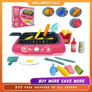 Color Changing Kids Food Fryer Pretend Play Toys for boys and girls