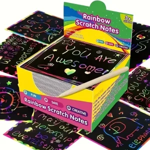 125 Scratch-Off Pad Cards Rainbow Mini Art Notes