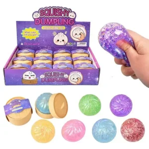 Mini Colorful Glitter Dumpling Stress Balls