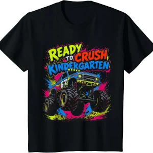 Kids Back School Ready To Crush Kindergarten Boy Monster Truck T-Shirt