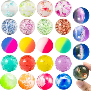 JOYFY 24 PCS Multistyle Bouncy Balls