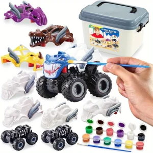 JOYFY Kids Craft Kit Build & Paint Your Own Monster Car