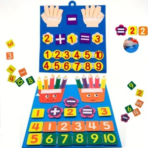 2 Pcs Kid Pencil Shape Felt Finger Numbers Math Toy