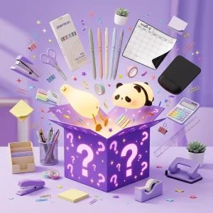 School Stationery Surprise Blind Box - Creative DIY Scrapbooking Kit with Panda Plush