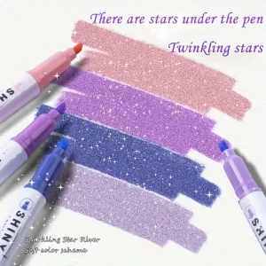 12pcs Glitter Shiny Highlighter Marker Glitter Pens