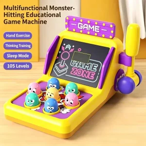 Kids Hammer Light Up Monster Challenge Game Console, 105 Levels Educational Reaction