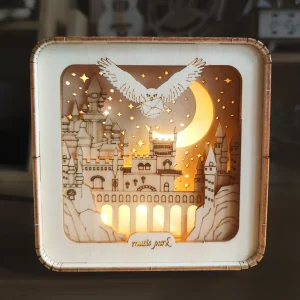 3D Wooden Puzzles Castle Model Kit with Night Light