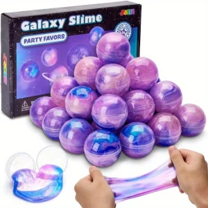 24 Pack Pink Galaxy Slime Ball